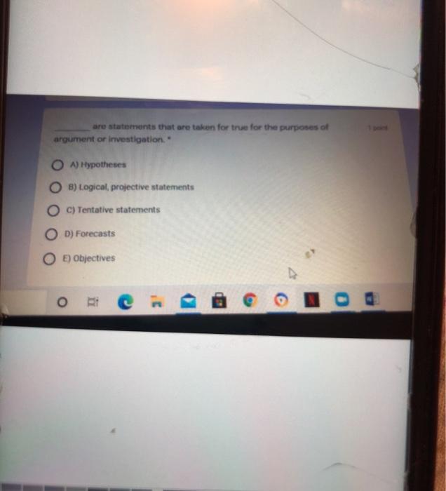 are statements that are taken for true for the