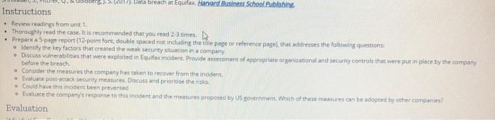 BS 121 Data breach at Equifax Harvard Business