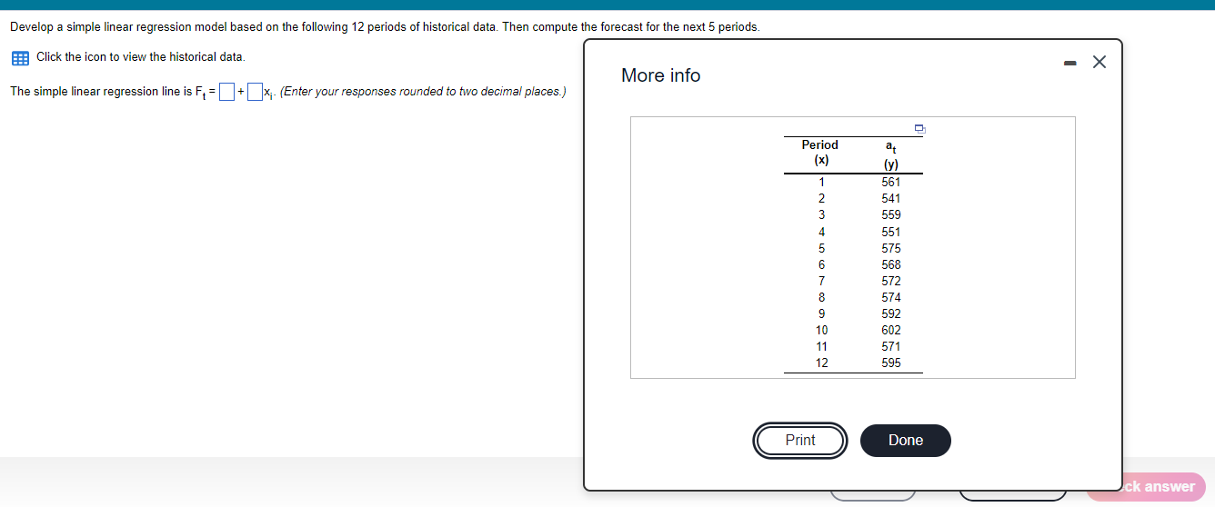 Develop a simple linear regression model based on