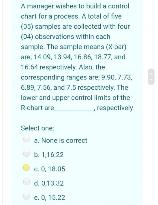 solve it please step by step A manager wishes to