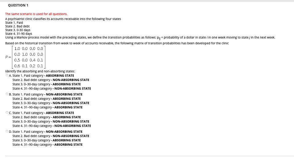 It is one problem for all the questions, help