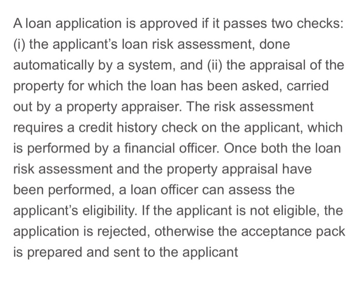 draw it like this A loan application is approved