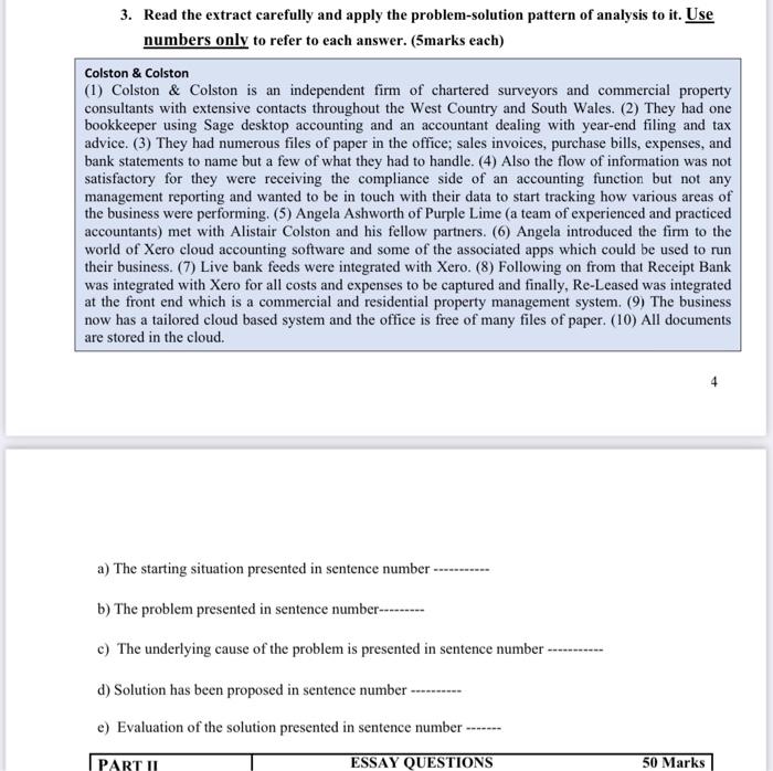 3. Read the extract carefully and apply the