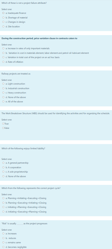 Which of these is not a project failure