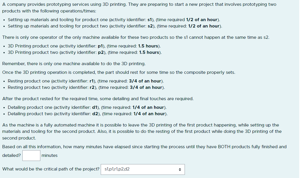 A company provides prototyping services using 3D
