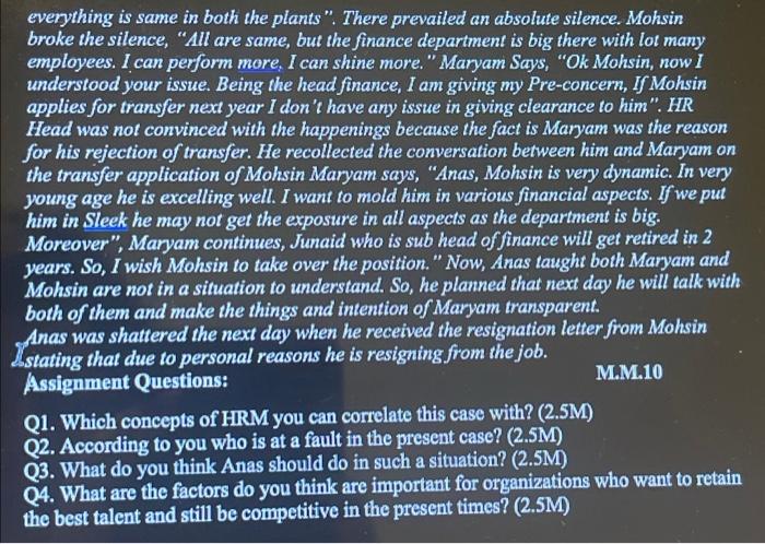 please I need short answers Read the case given