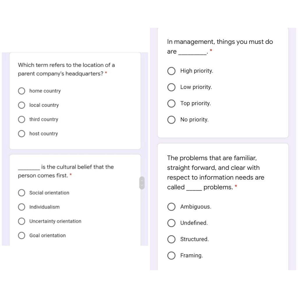 In management, things you must do are Which term