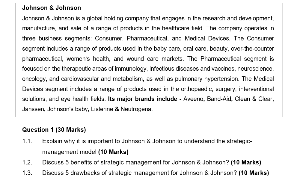 Johnson & Johnson Johnson & Johnson is a global