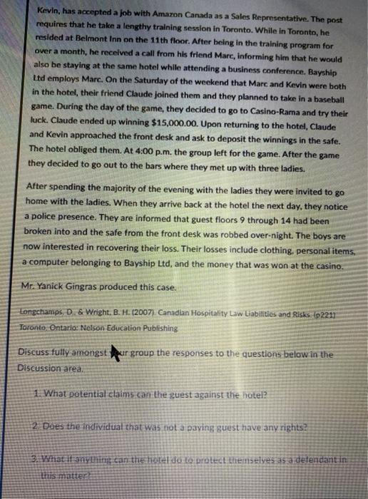 Kevin, has accepted a job with Amazon Canada as a