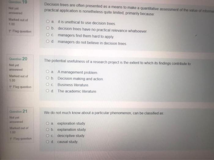 19 Decision trees are often presented as a means