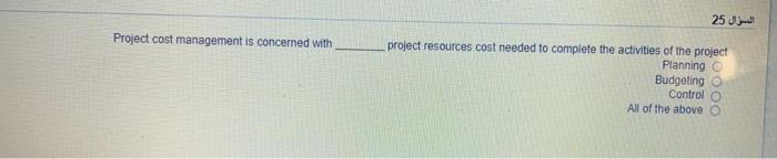 Project cost management is concerned