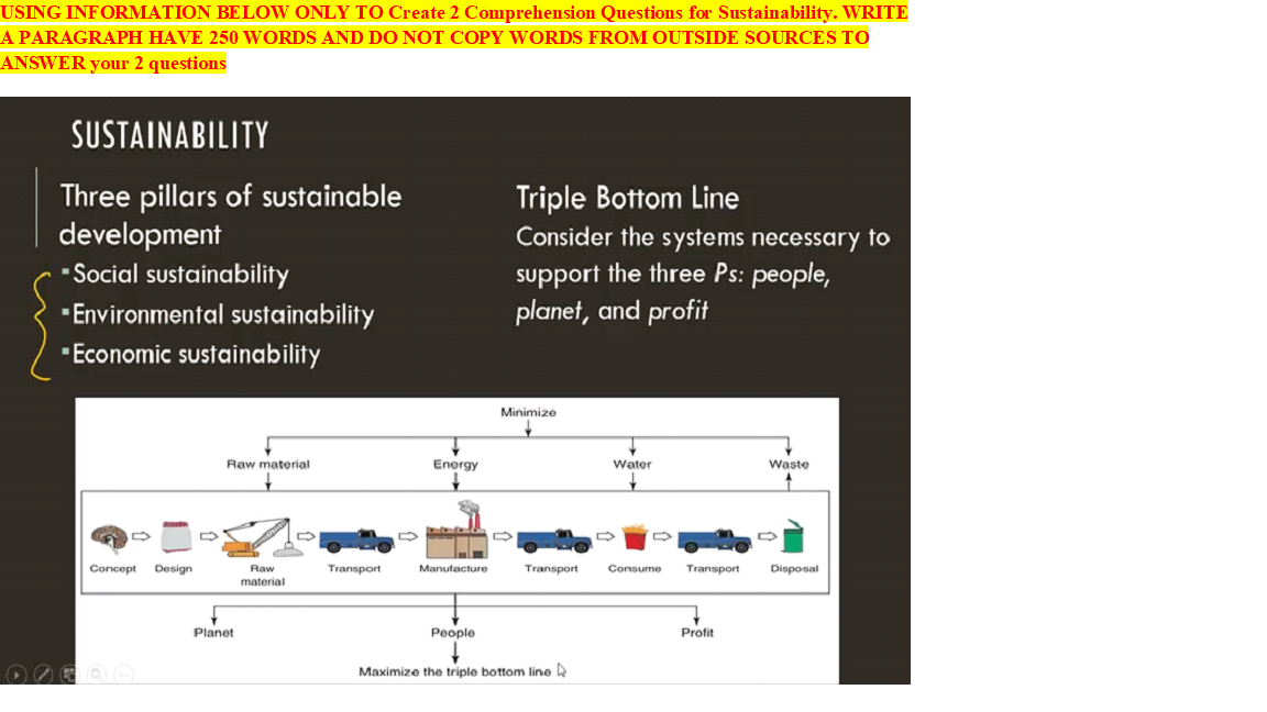 USING INFORMATION BELOW ONLY TO Create 2