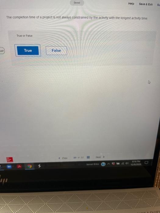 Saved Help Save Exit so The completion time of a