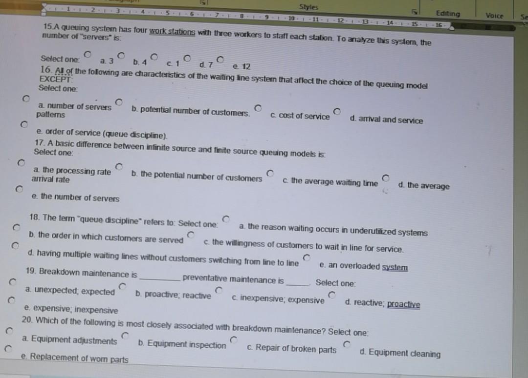 all of the questions please. just answers Styles