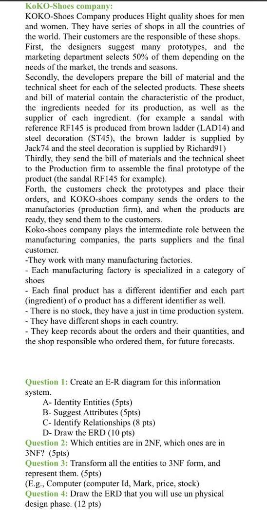 KoKO-Shoes company: KOKO-Shoes Company produces