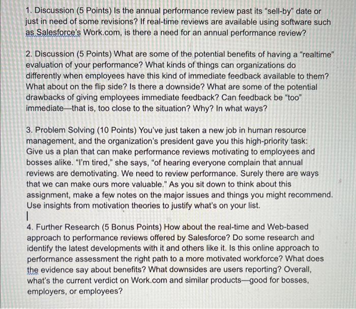 1. Discussion (5 Points) Is the annual