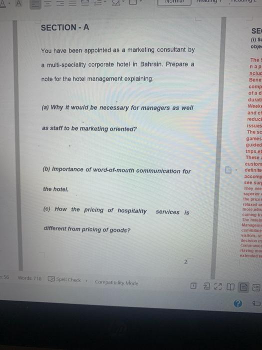 Nordi Til = SECTION - A SE O SL objet You have