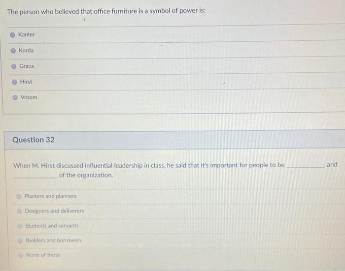 The person who believed that office furniture is