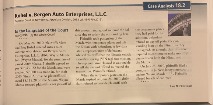 I need answers for the three questions of case