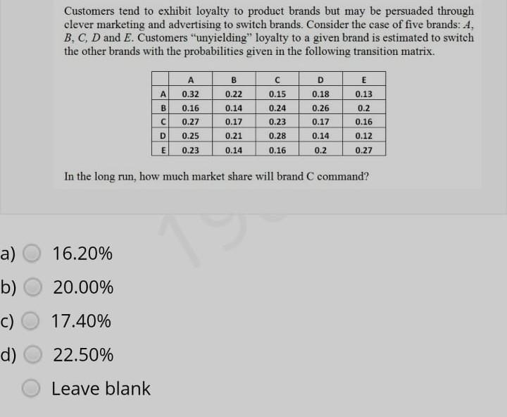 Customers tend to exhibit loyalty to product