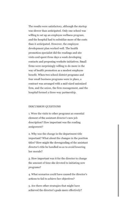 question 4&5 ase Study Topic: Job descriptions A