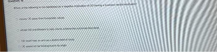 Question 16 Which of the following is not