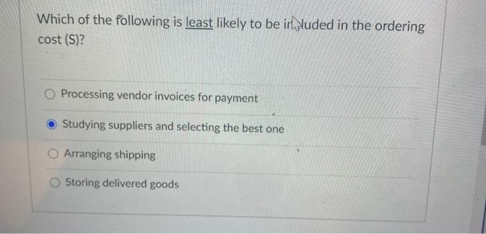 Which of the following is least likely to be in