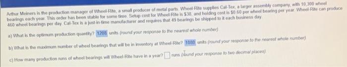 operations management Arthur Meiners is the