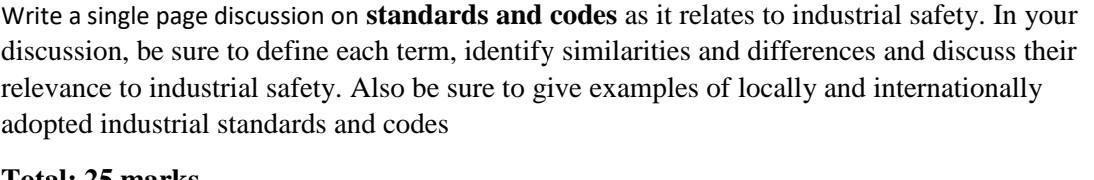 Write a single page discussion on standards and
