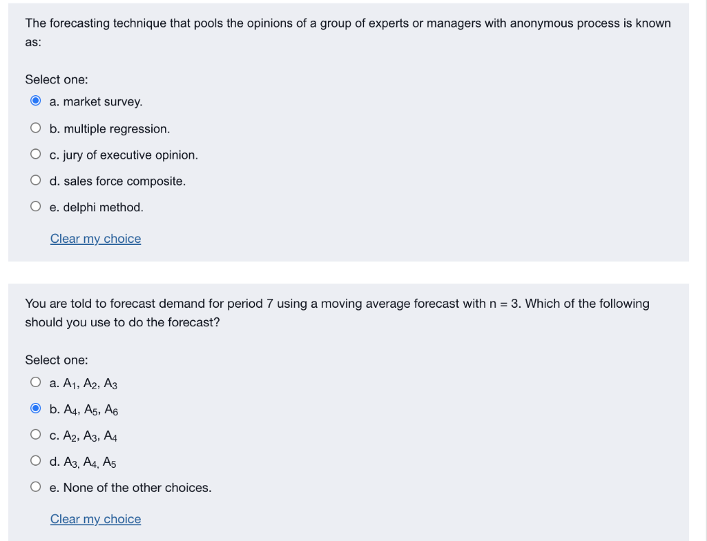 The forecasting technique that pools the opinions