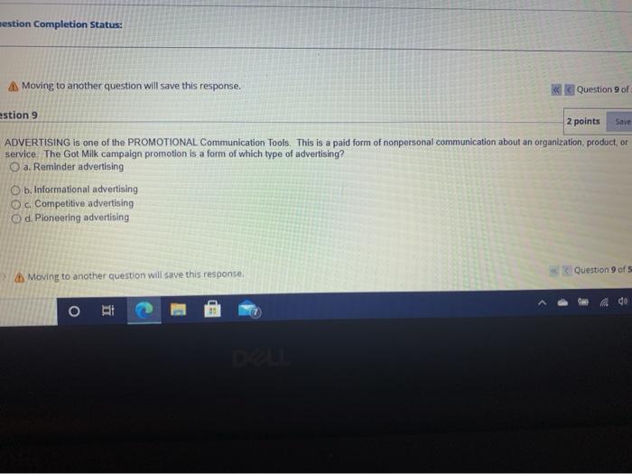 A Moving to another question will save this