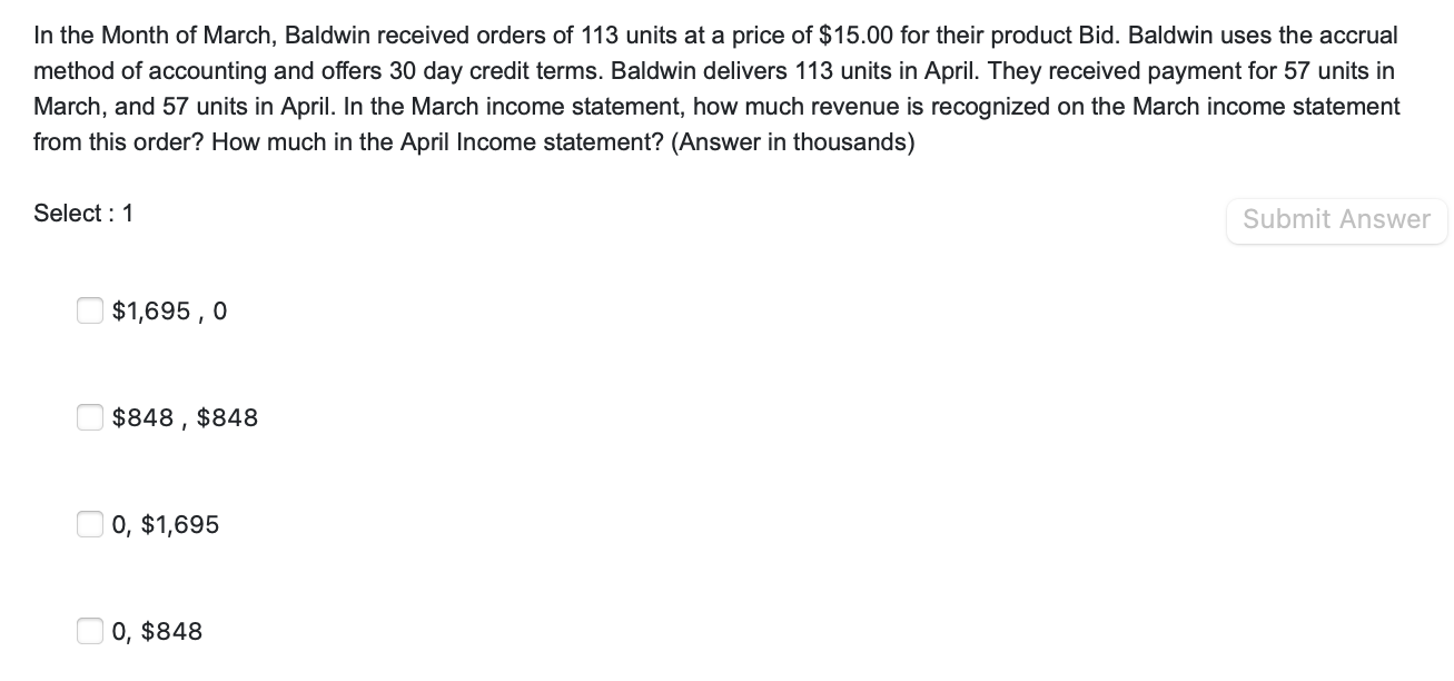 Is it A or C? 113x15=1,695 In the Month of March,
