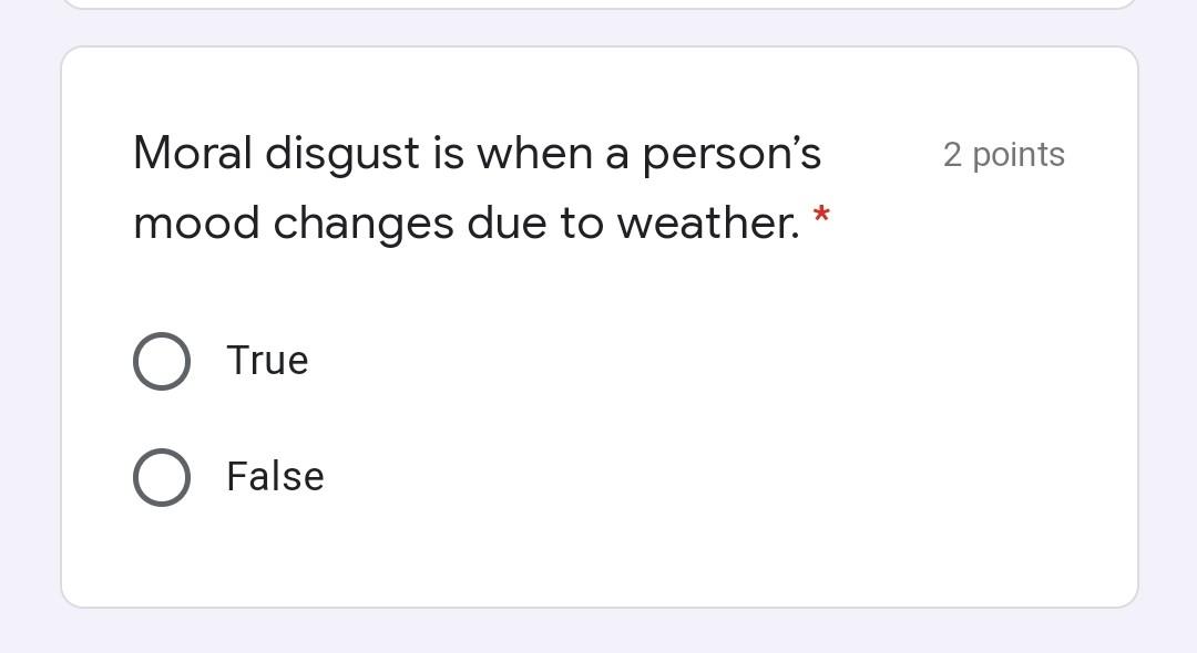 1 point The same person's behavior remains