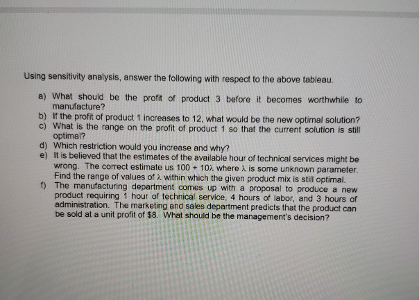 Answer part (e) and (f) That is all the