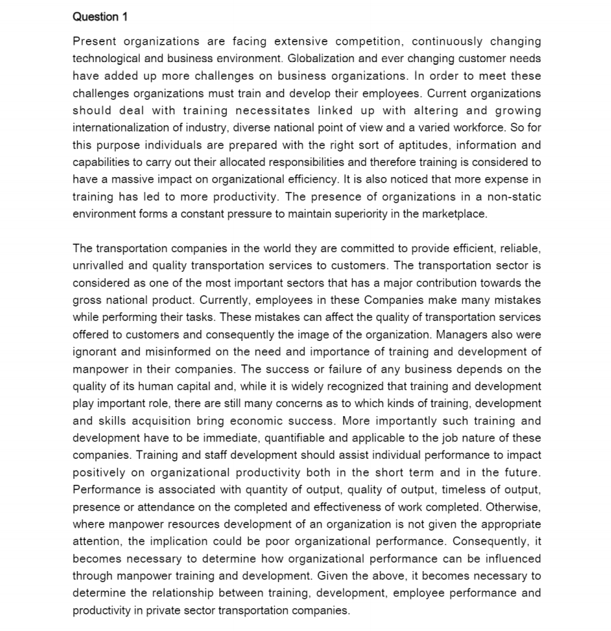 From the case study, discuss the training process