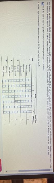 C The demand for subassembly sounds in week? Each