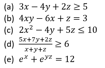 Let x, y, and z be decision variables. Please
