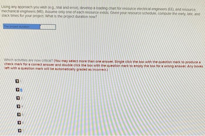 EX8-4 (Static) Given the network plan that...