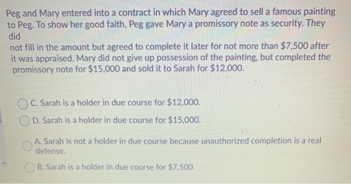 The major difference between a negotiable