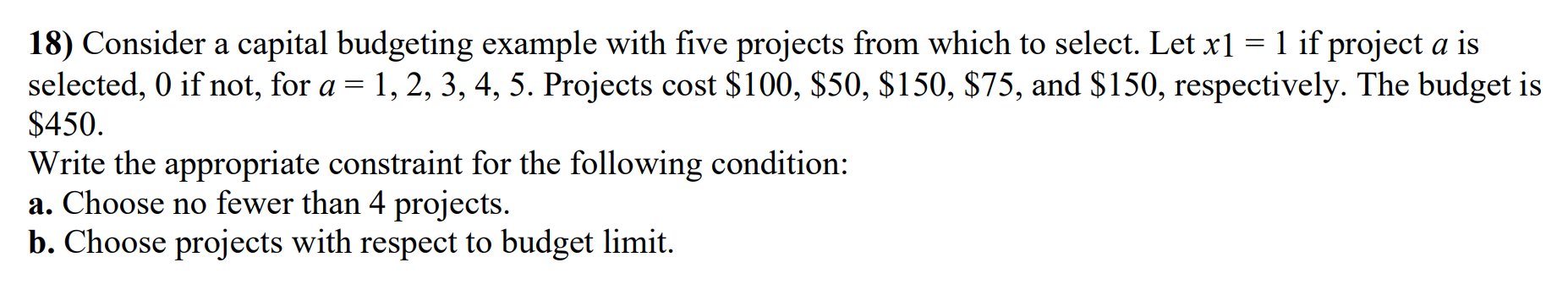 Please show your work. 18a. Write the appropriate