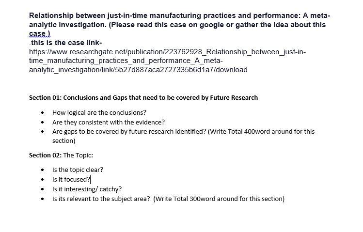 Relationship between just-in-time manufacturing