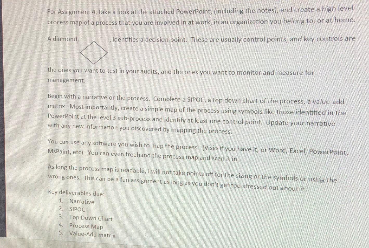 Create a high level process map of a process that