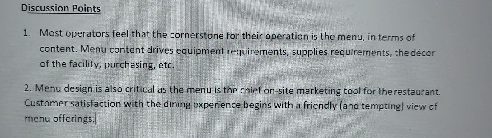700 words Discussion Points 1. Most operators