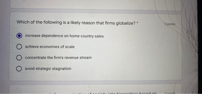 Which of the following is a likely reason that