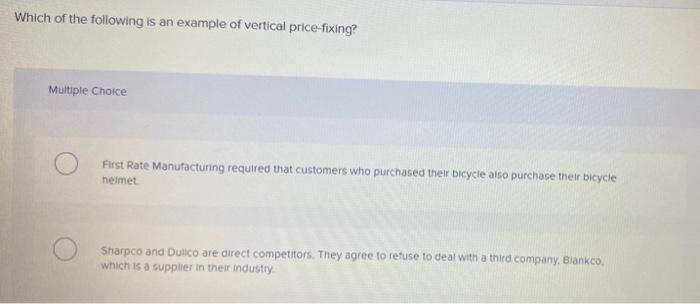 Which of the following is an example of vertical