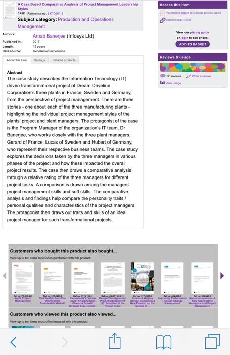 read this case and answer these questions Access