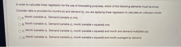 In order to calculate linear regression for the
