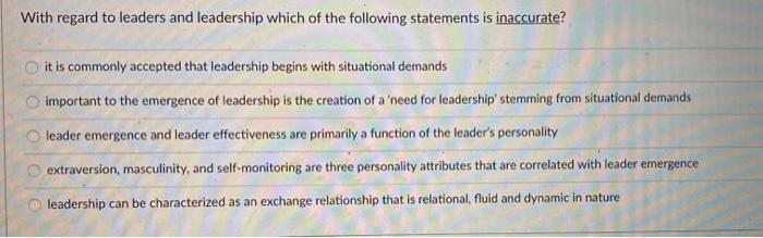 Leadership is in large part a social