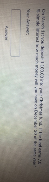 On March 1st you deposit 1,100.00 into your