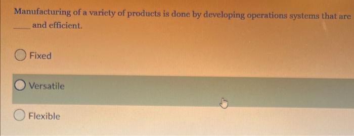 Examples of products for make to stock do not